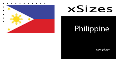 Philippines size chart